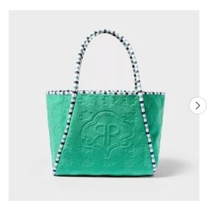 Star Geo Large Terry Beach Tote Bag Green - Roller Rabbit x Target